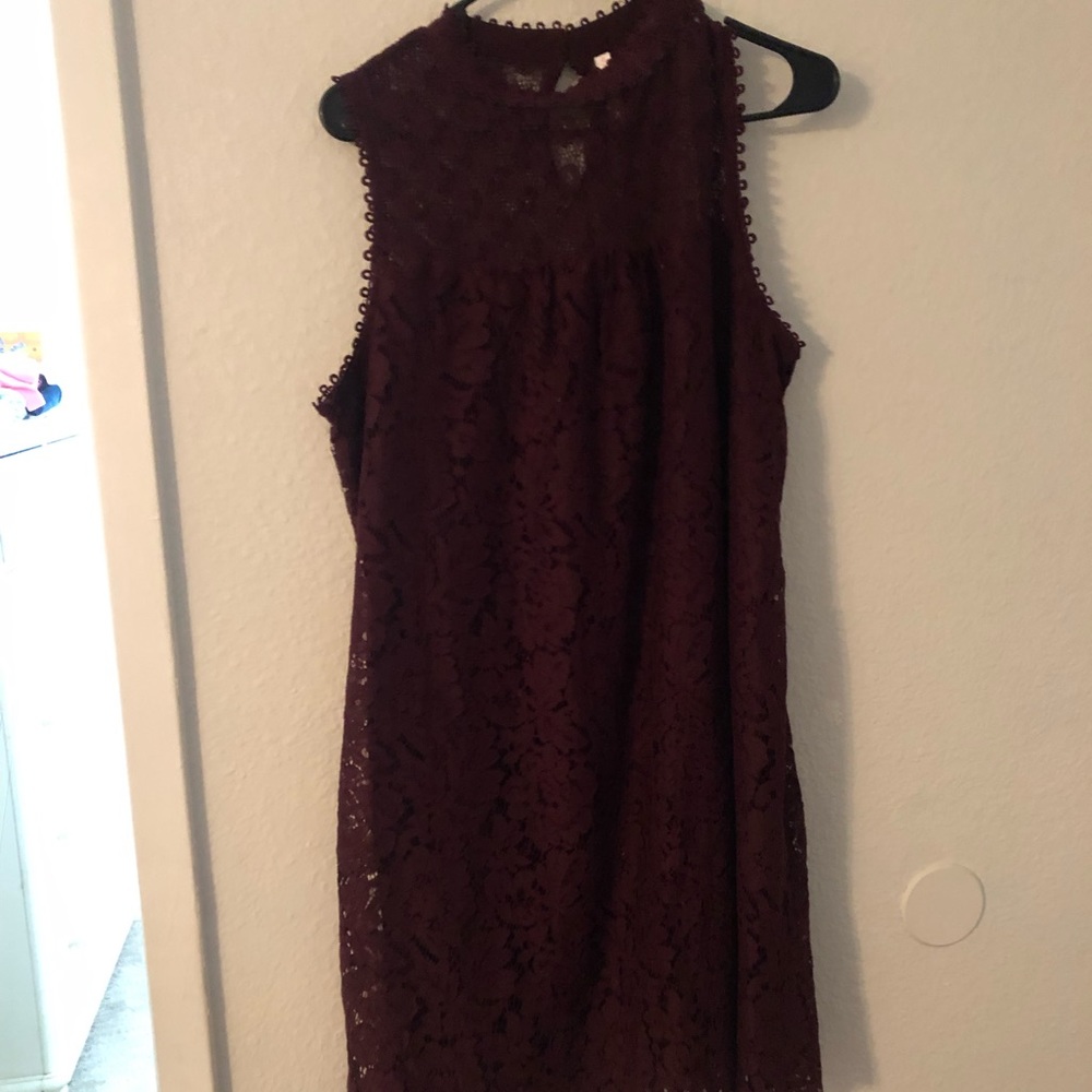 maroon lace dress